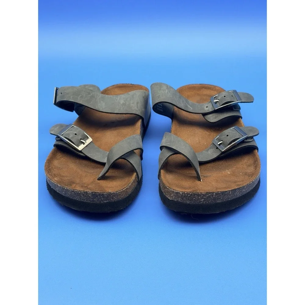 Mountain Sole Women's 8 EU 39.5 Gray Toe Loop Buckle Comfort Sandals